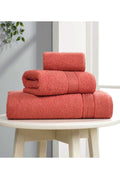 3 Piece Bath Towel Set Cotton Rhythm Terracotta