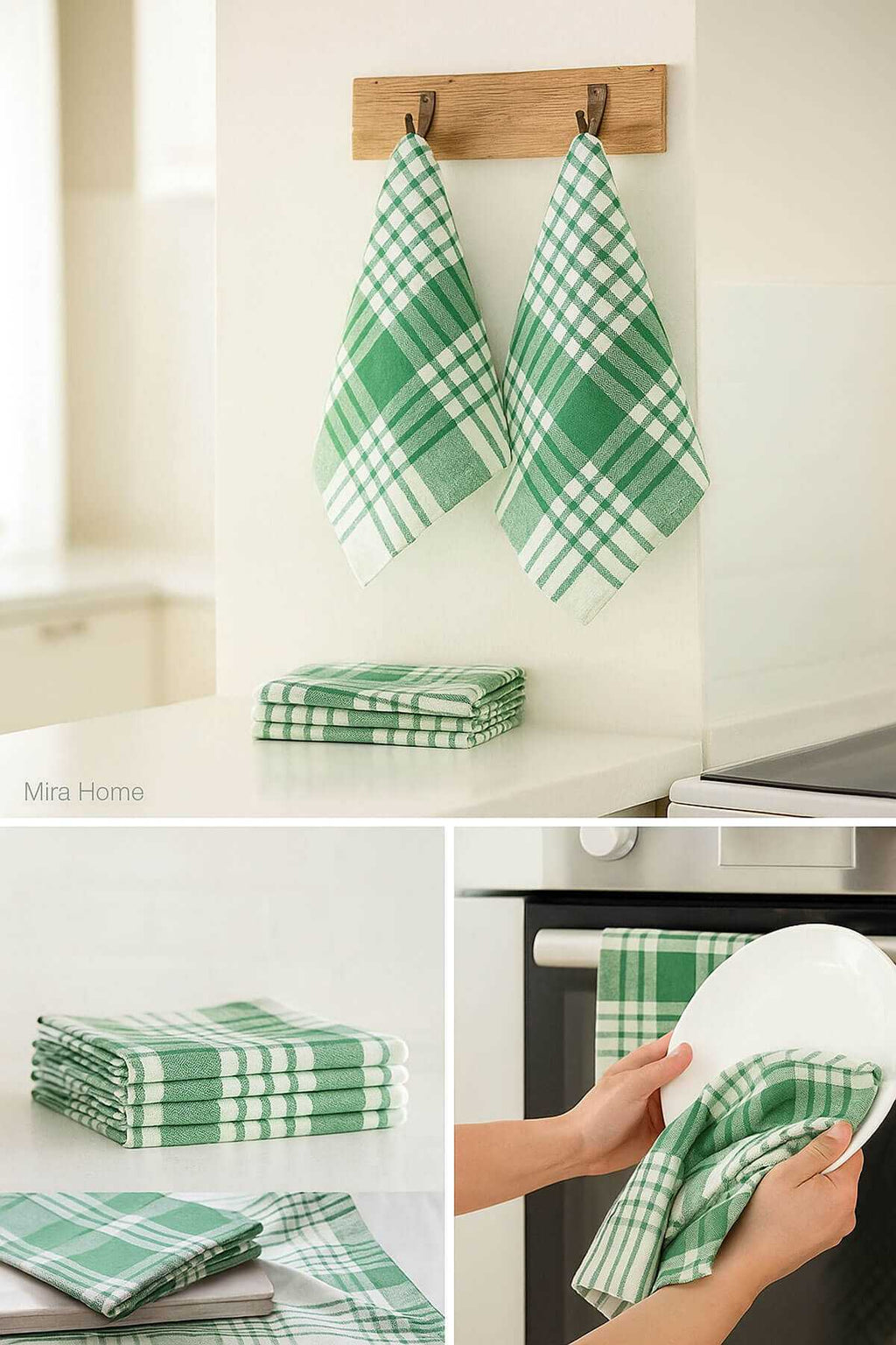 10-Pack Luxury Dish Towel and Kitchen Napkin 50x70 Cm Daily Green