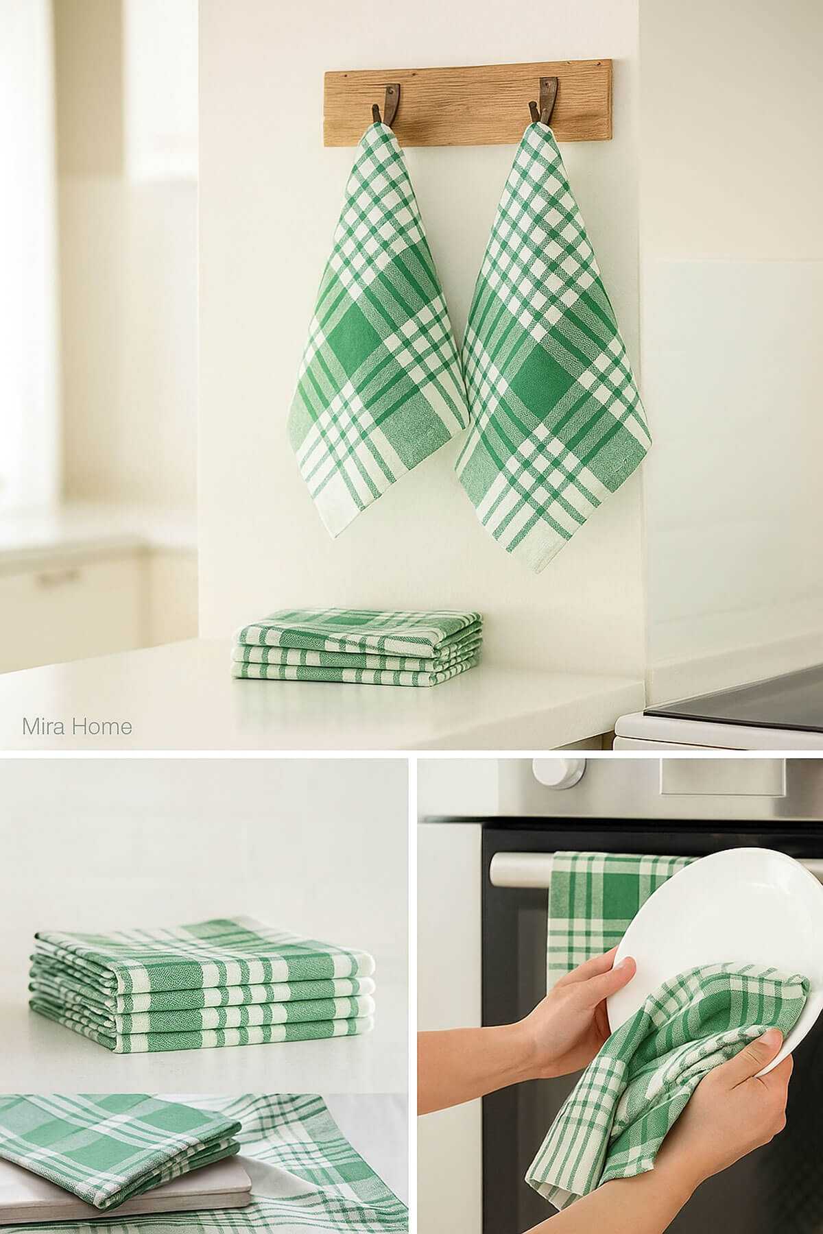 10-Pack Luxury Dish Towel and Kitchen Napkin 50x70 Cm Daily Green