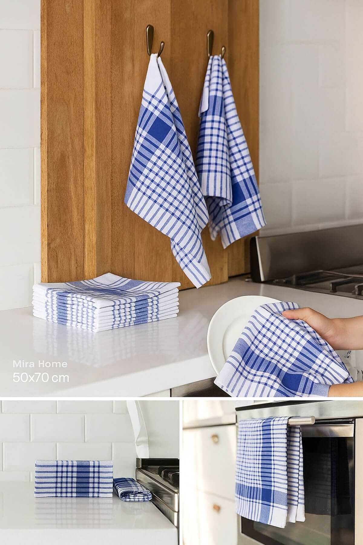 10 Pack Luxury Dish Towel and Kitchen Napkin 50x70 Cm Daily Blue