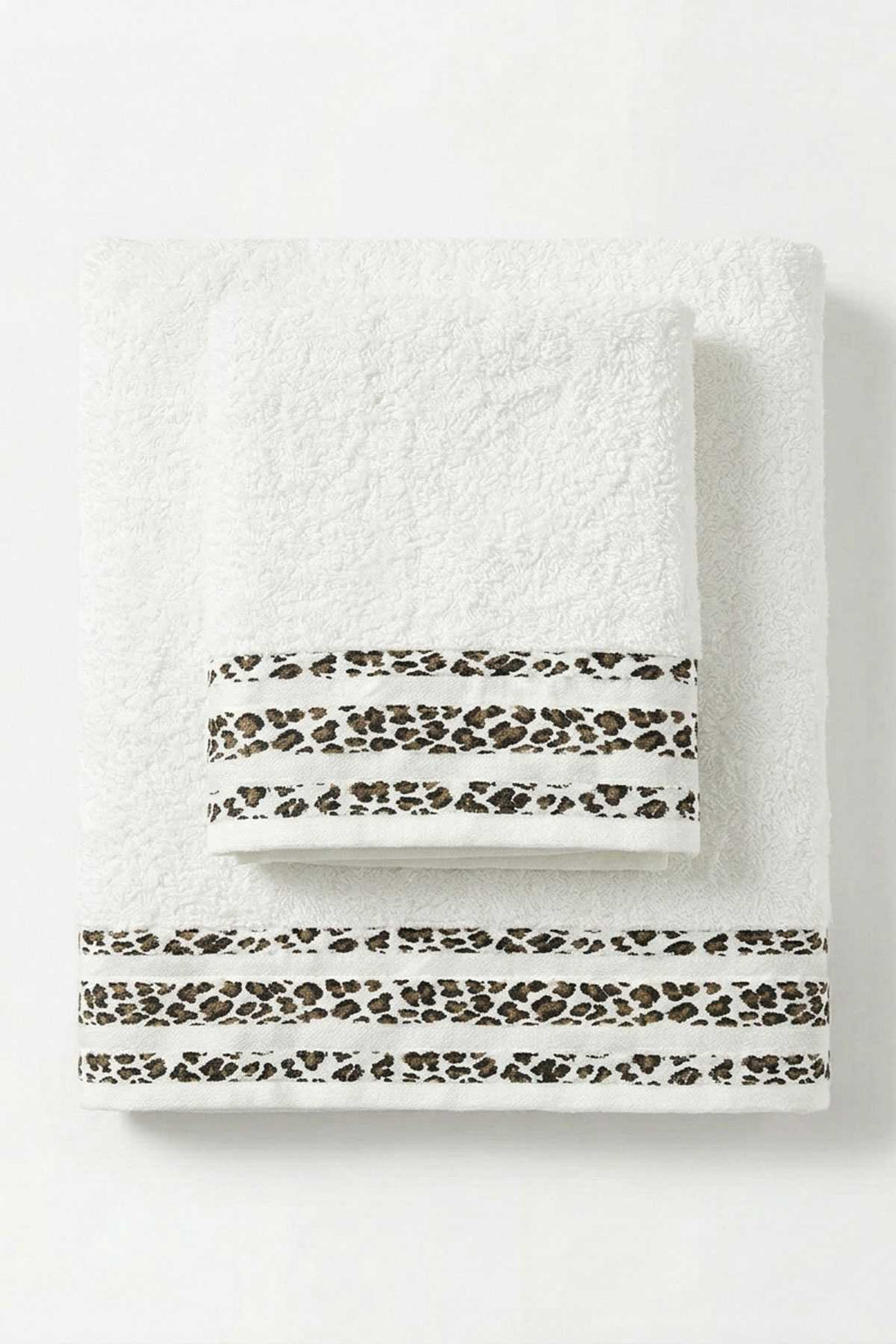 2 Piece Bathroom Towel Set 100% Cotton 70x140+50x90 Cm Savana White