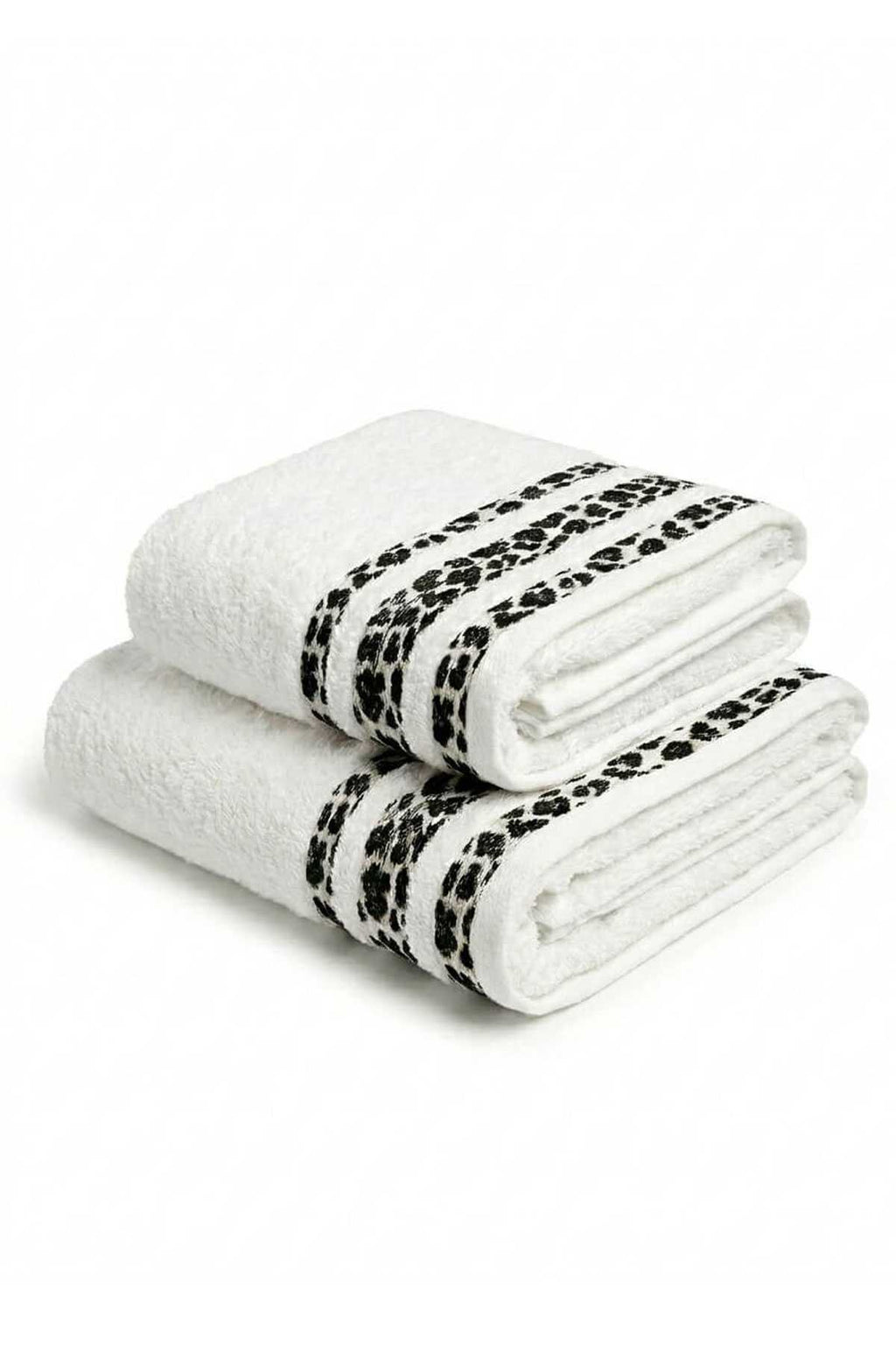 2 Piece Bathroom Towel Set 100% Cotton 70x140+50x90 Cm Savana White