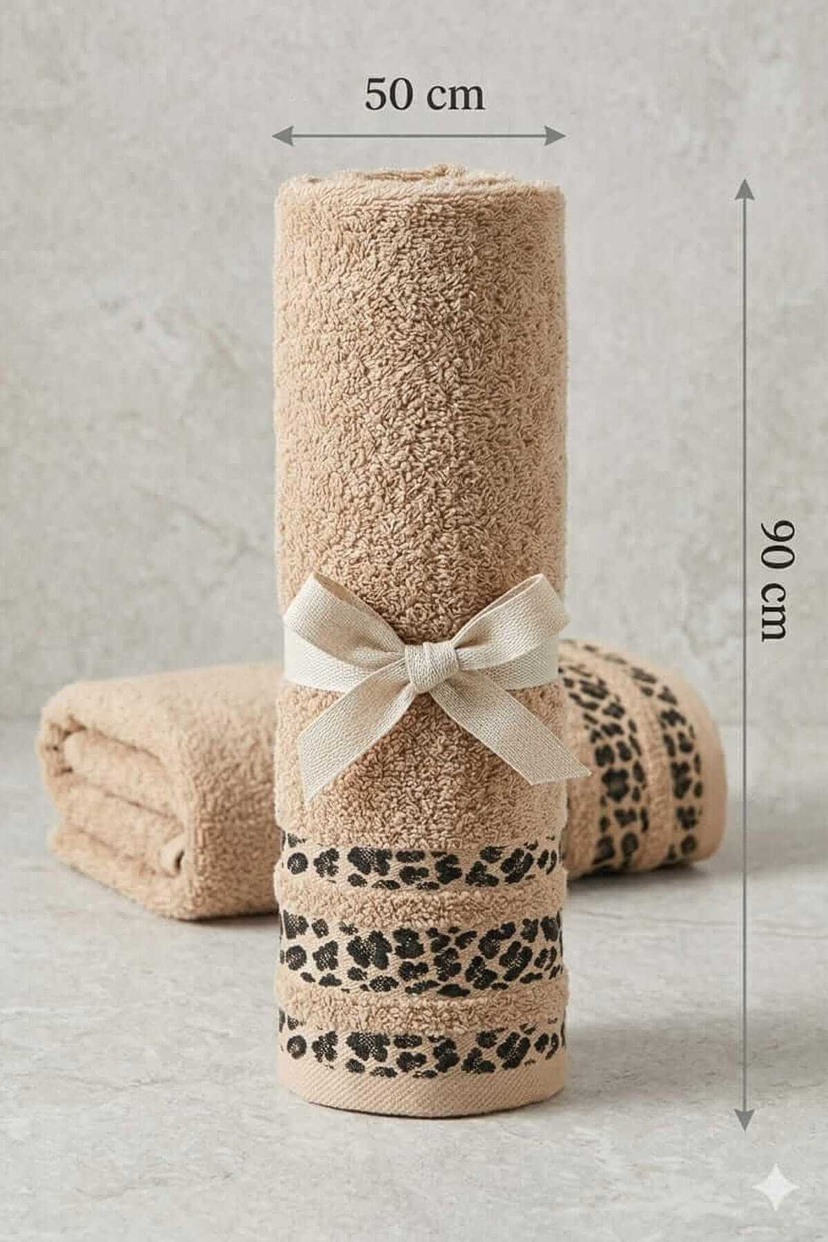 4-Piece Hand Face Towel Set 100% Cotton 50x90 cm Savannah Sand Beige