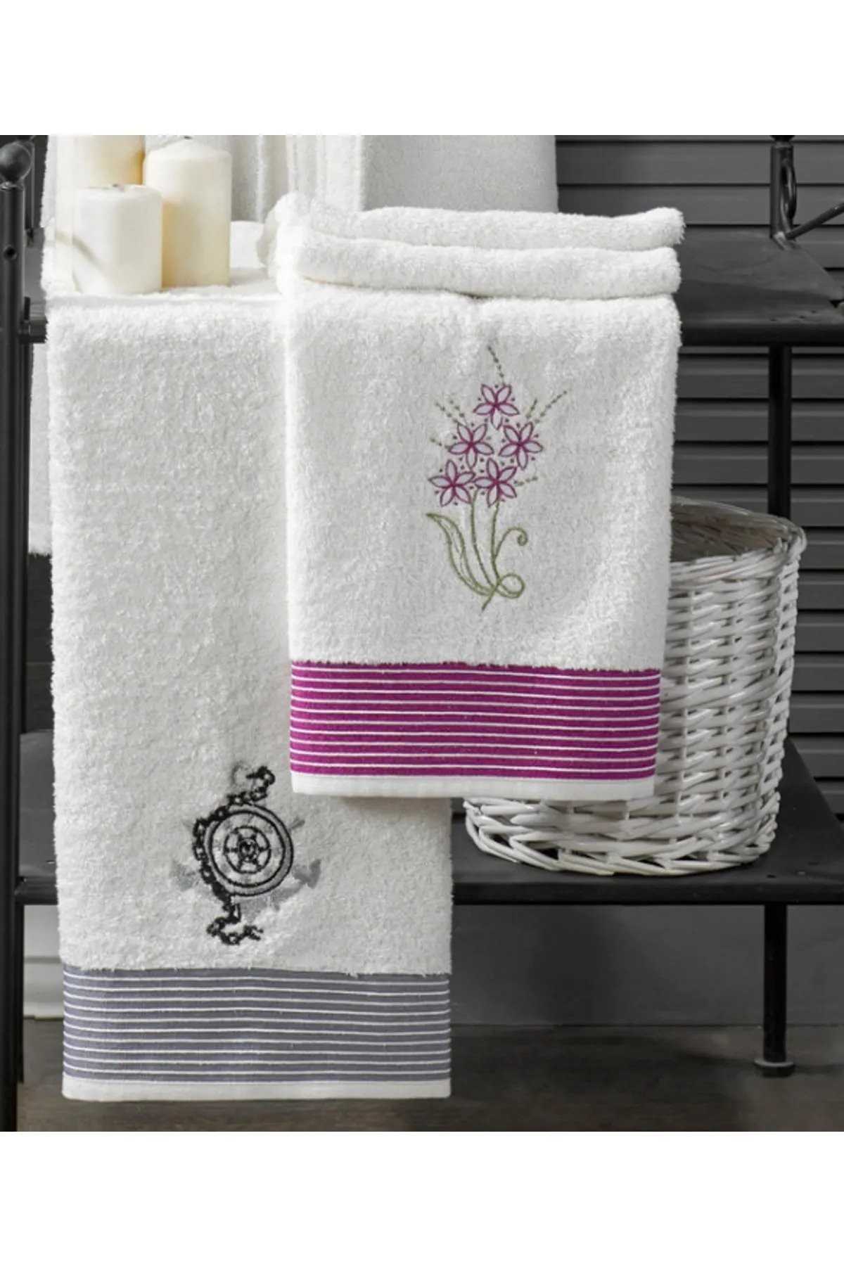 4 Piece Family Bathrobe Set Women Men Towel Bathrobe Set White Set