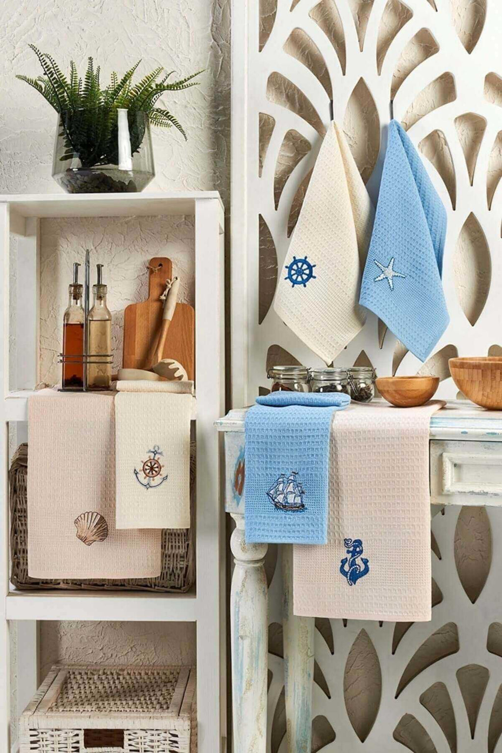 6 Piece Kitchen Dish Towel 40 X 60 Cm Sea