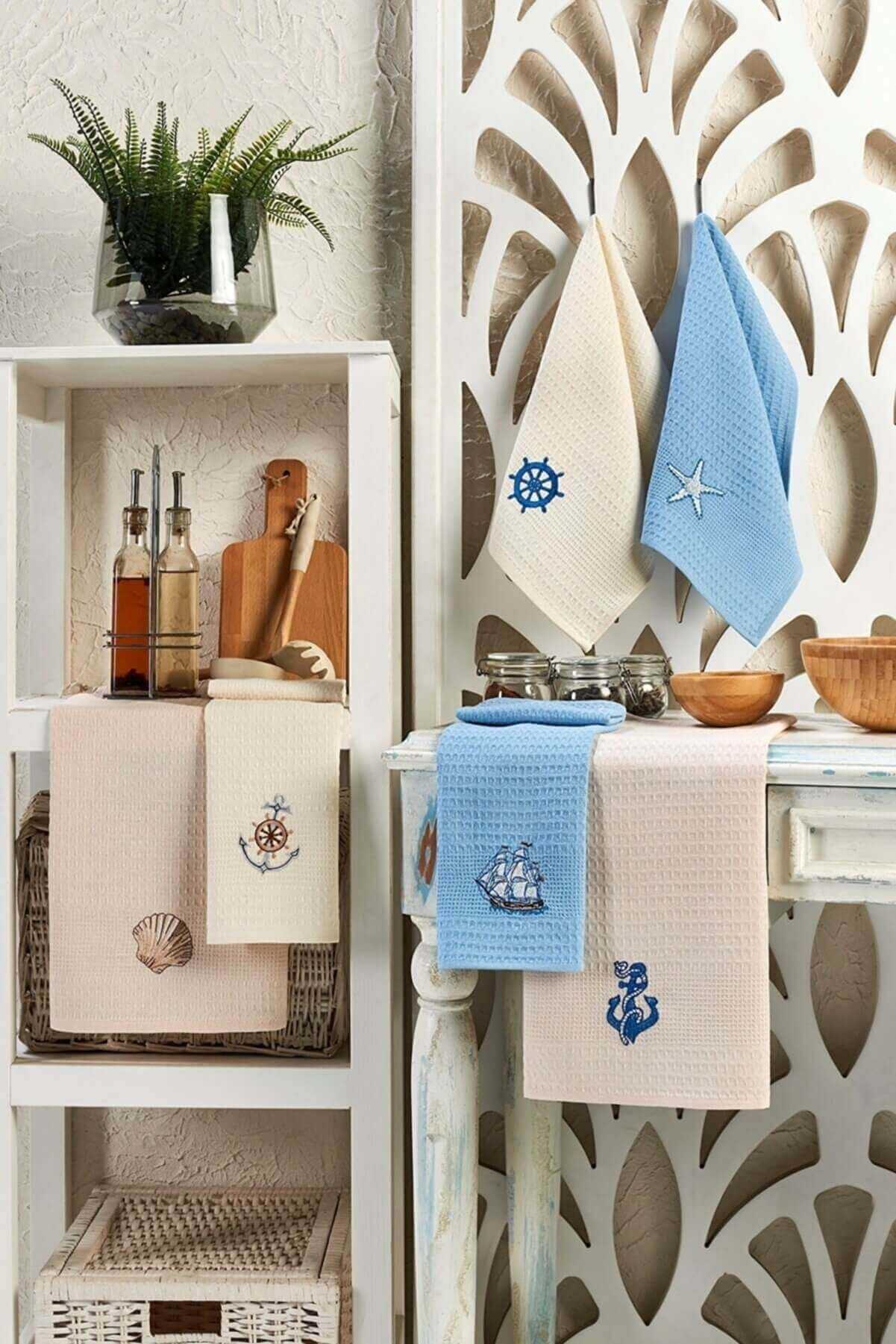 6 Piece Kitchen Dish Towel 40 X 60 Cm Sea