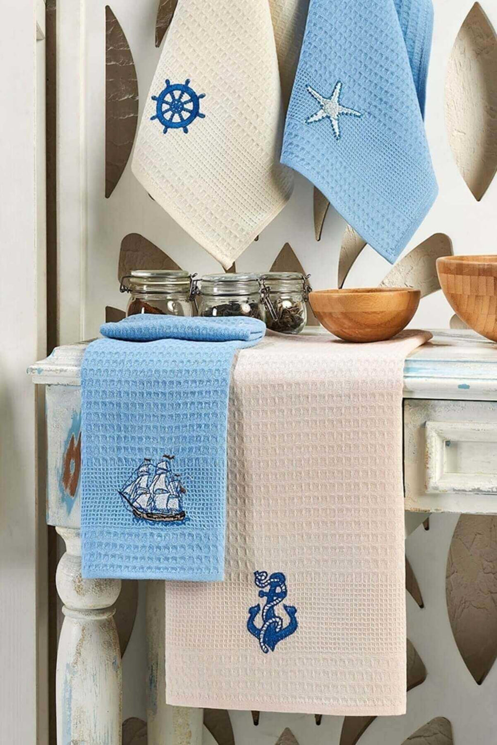6 Piece Kitchen Dish Towel 40 X 60 Cm Sea