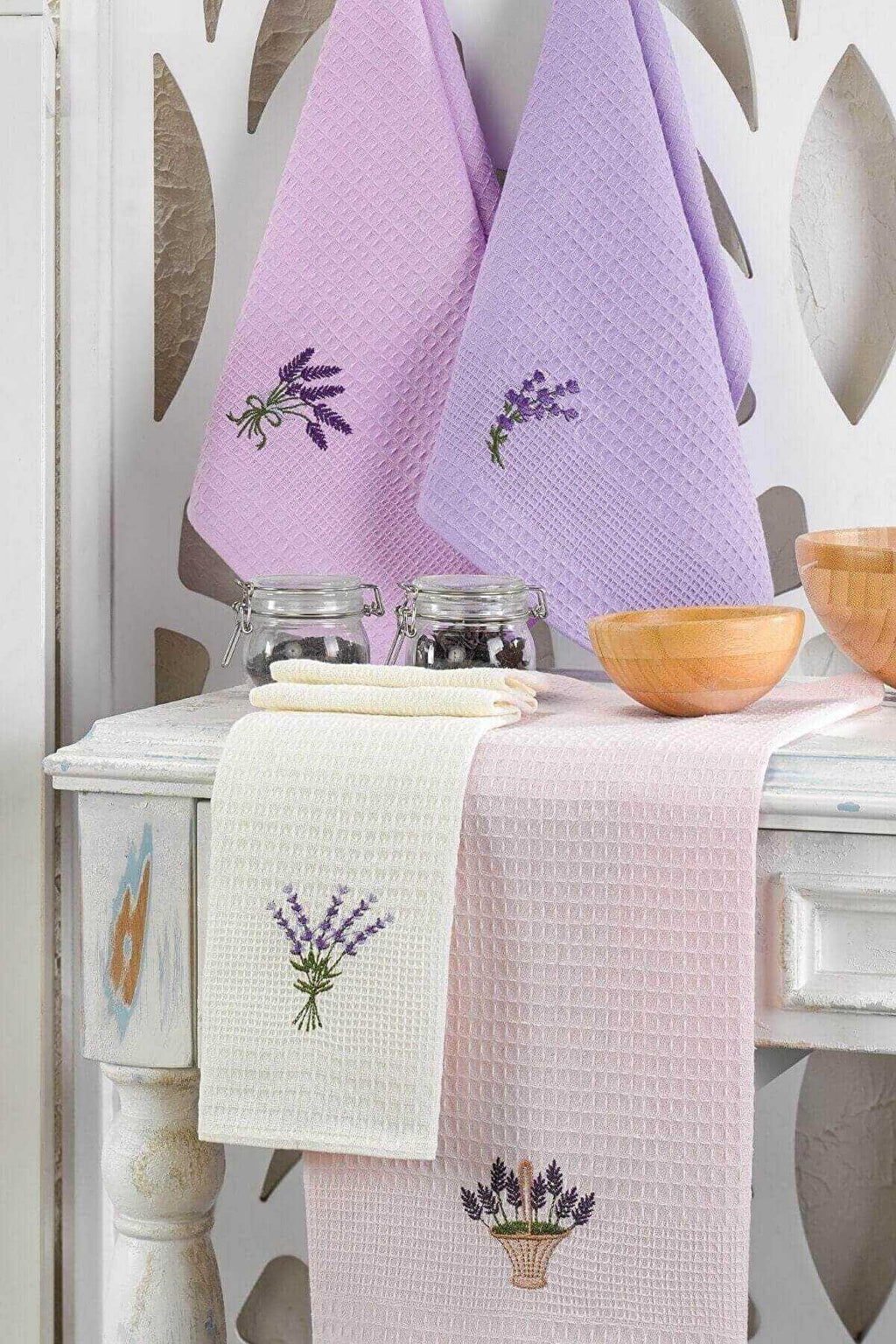 6 Parça Mutfak Kurulama Bezi 40 X 60 Cm Lavender Flower