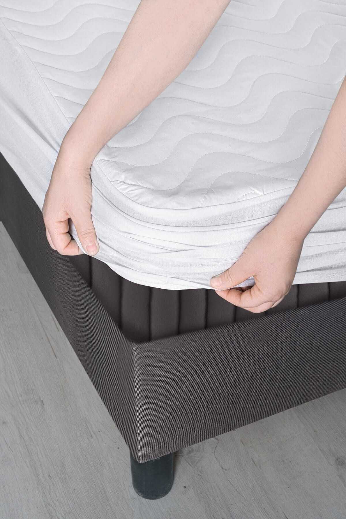 140X200 Kapitoneli Çift Kişilik Sıvı Geçirmez Alez Fitted Geçmeli Yatak Koruyucu