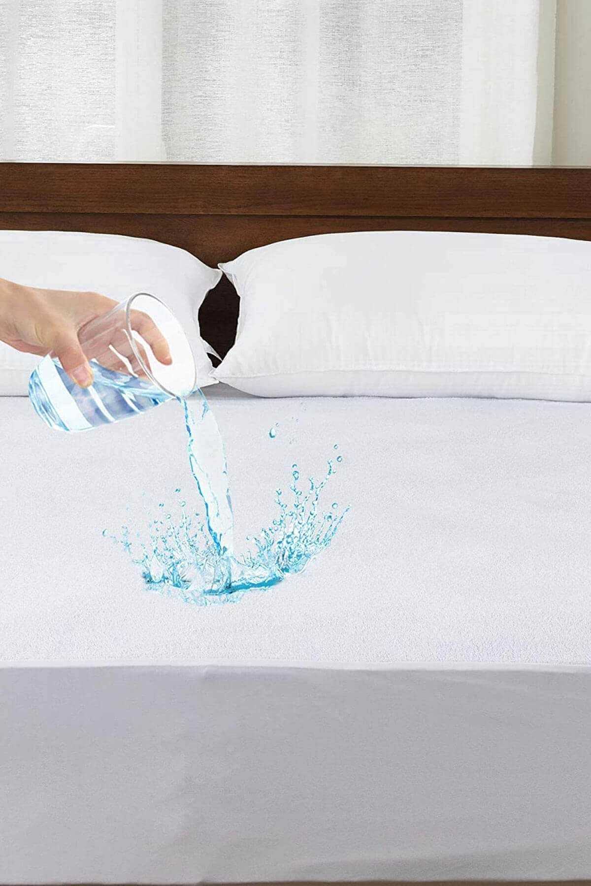 180x200 Cm Double Fitted Waterproof Mattress Protector with Cotton Fabric
