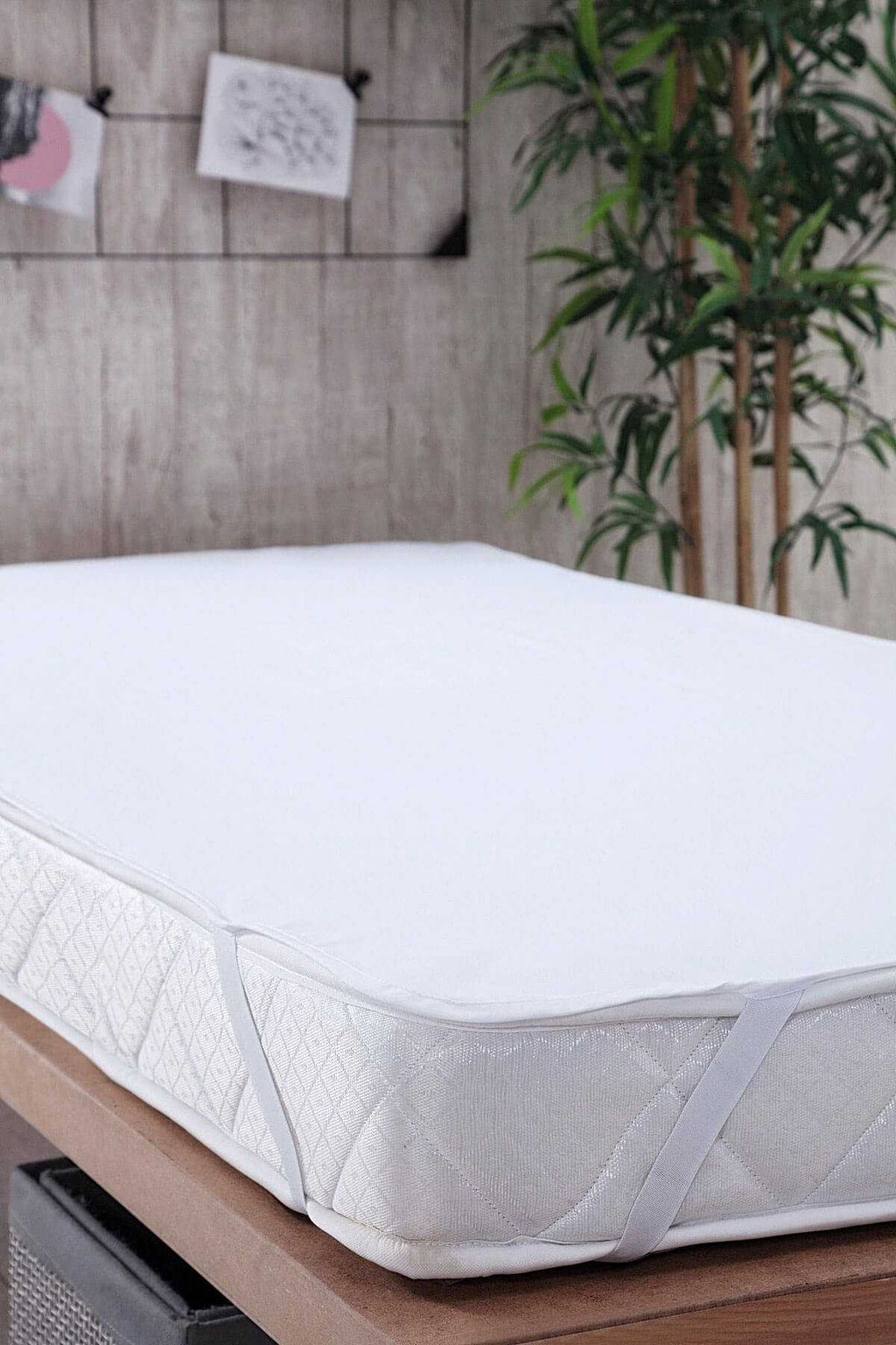 160x200 Double Size Mattress Protector, Cotton, Fitted with Elastic at 4 Corners