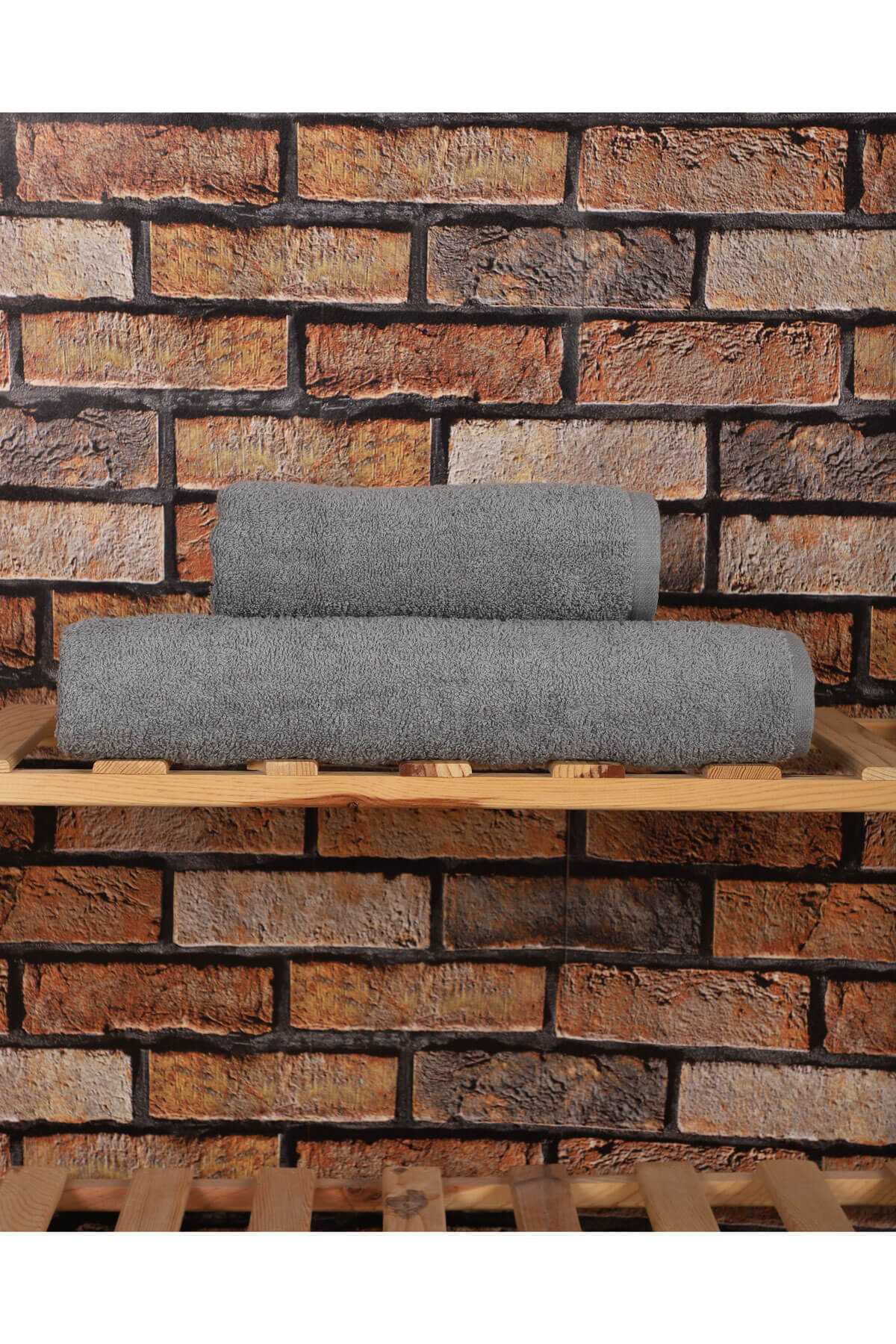 2 Piece 100% Cotton Soft Luxury Bath Towel Set Grey