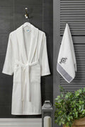 Men's Hooded Terrycloth Robe Set 100% Cotton White