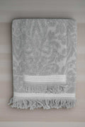 2 Piece Jacquard Bath Towel Set 100% Cotton 90x150 Cm Arden Grey