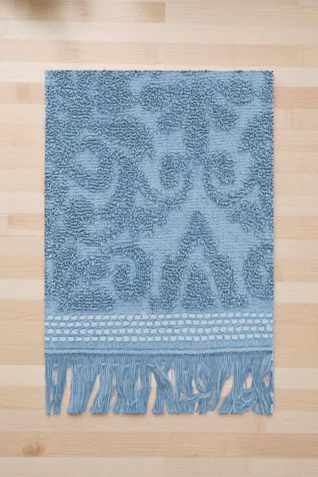 2 Piece Jacquard Bath Towel Set 100% Cotton 90x150 Cm Arden Blue