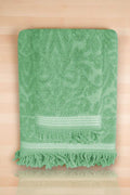 2 Piece Jacquard Bath Towel Set 100% Cotton 90x150 Cm Arden Green