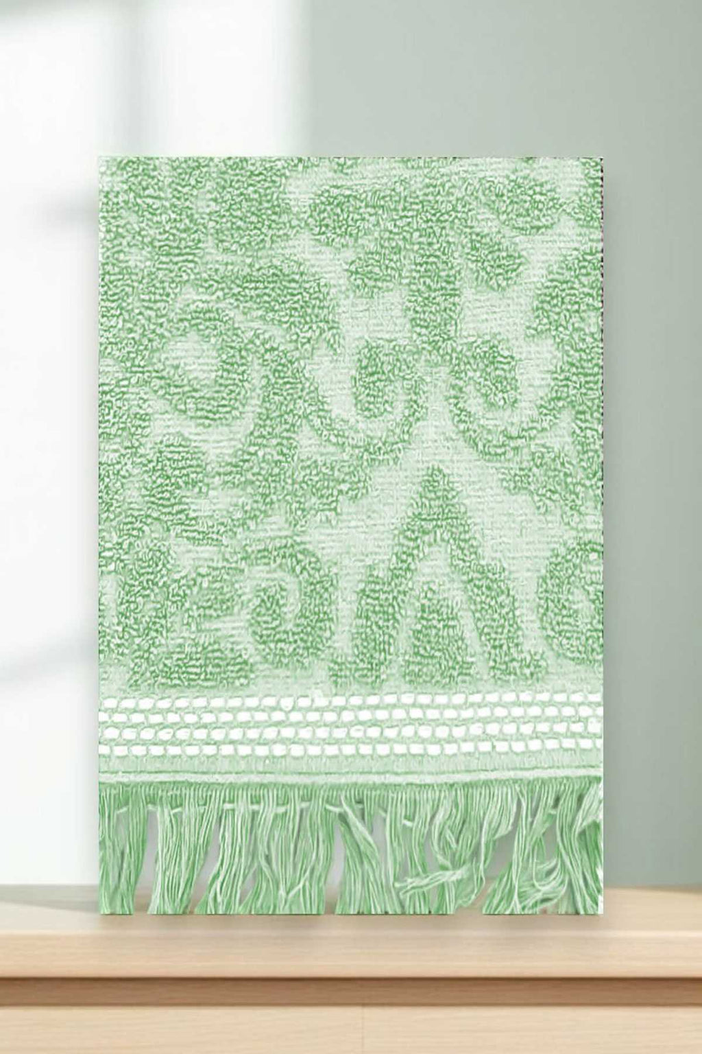 2 Piece Jacquard Bath Towel Set 100% Cotton 90x150 Cm Arden Green