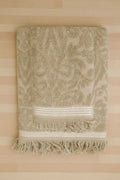 2 Piece Jacquard Bath Towel Set 100% Cotton 90x150 Cm Arden Beige