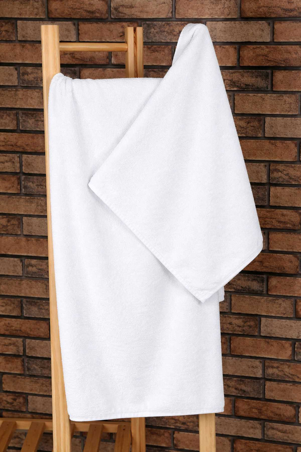 2 Piece 100% Cotton Soft Luxury Bath Towel Set White
