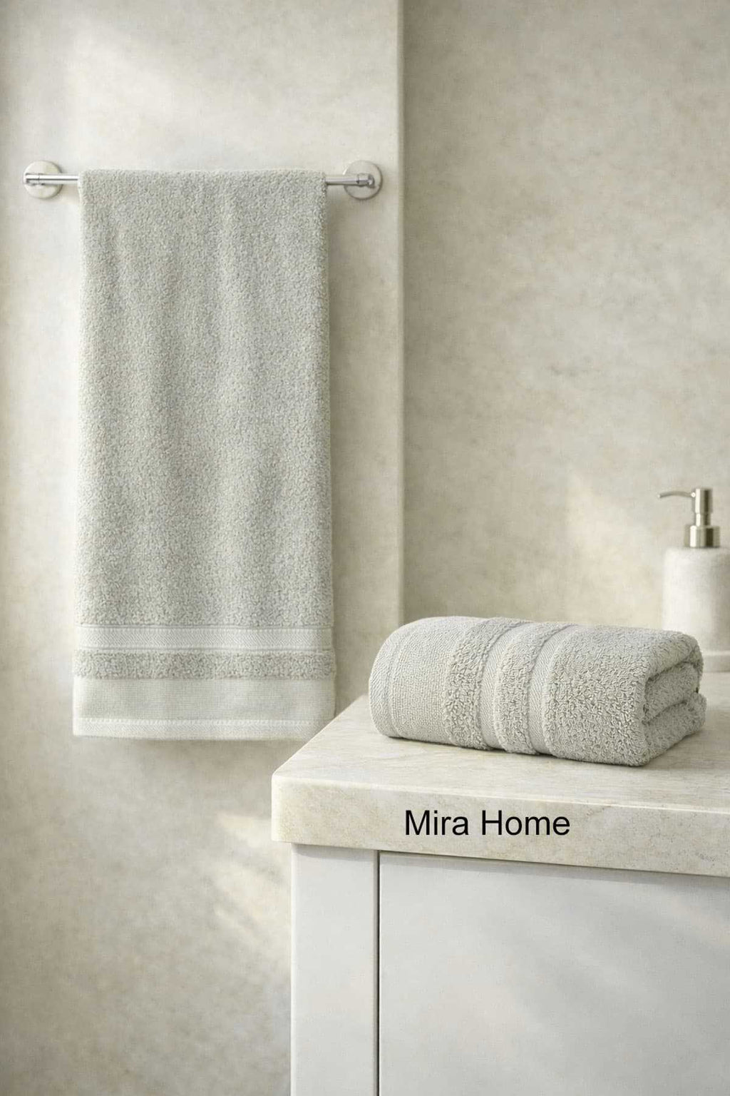 2 Piece Cotton Bath Towel Set Ayla Grey