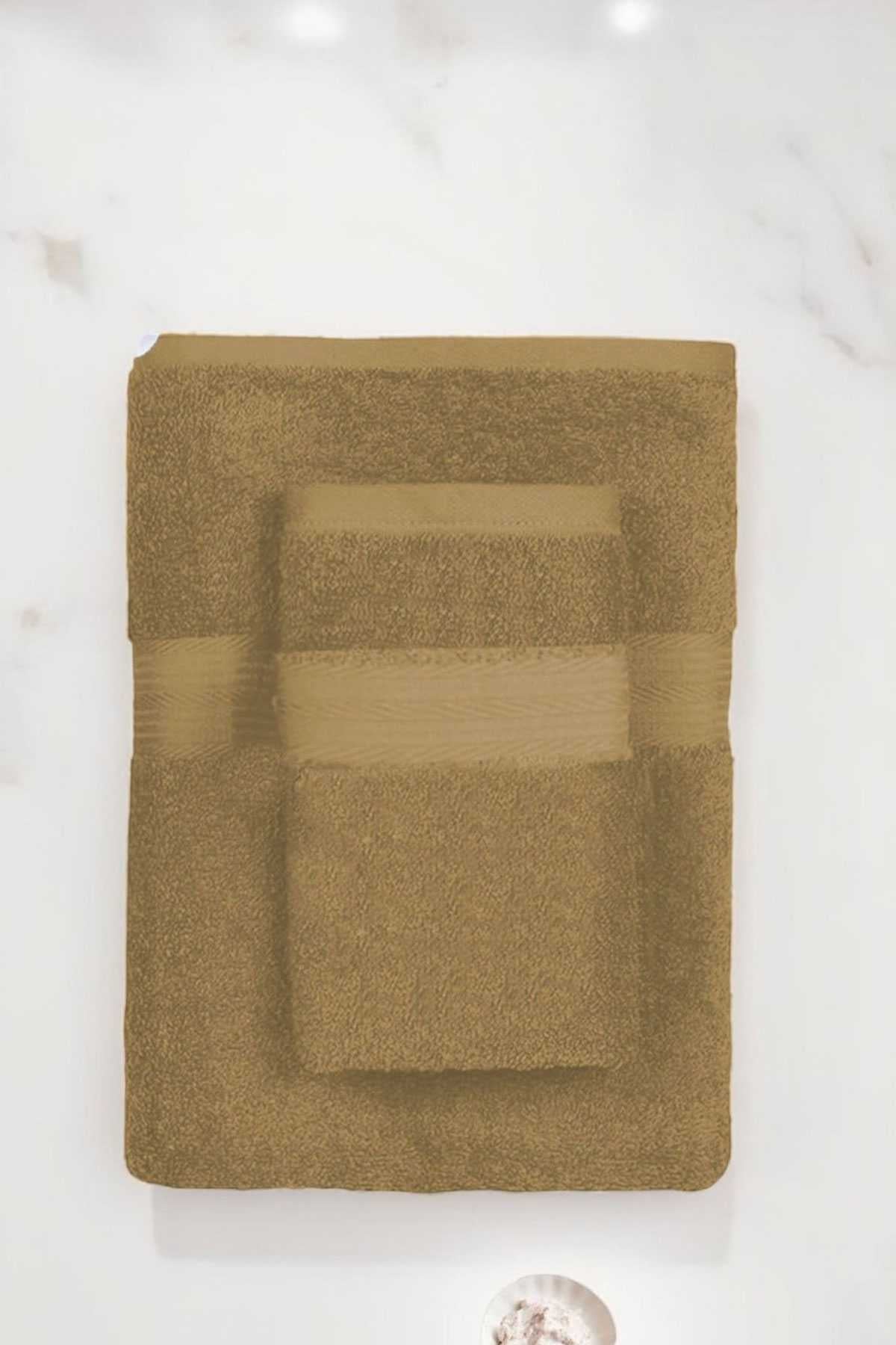 2 Piece Oversize Luxury Premium Bath Spa Towel Set 90x160 Cm Coffee