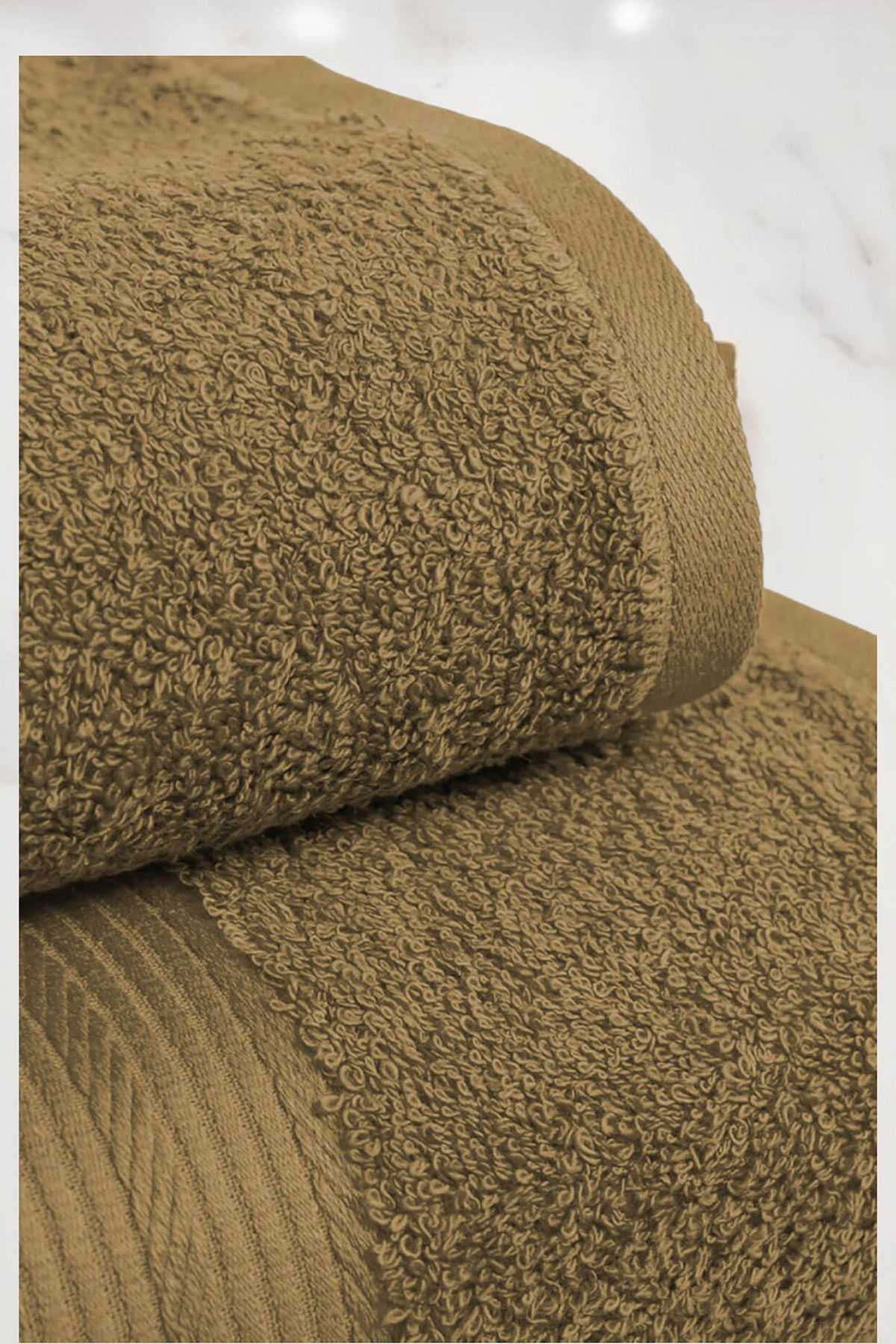 2 Piece Oversize Luxury Premium Bath Spa Towel Set 90x160 Cm Coffee
