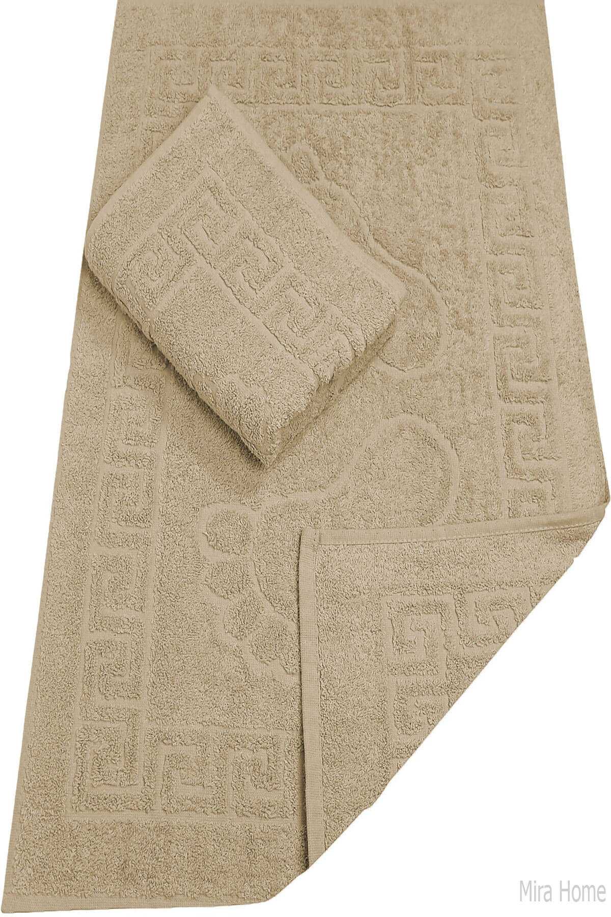 2'li Banyo Ayak Havlusu %100 Pamuk 50x70 cm Menesch Kahve