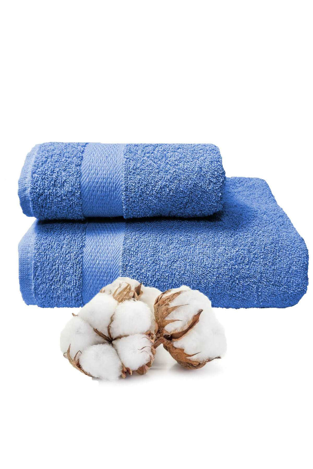 2'li Banyo Havlu Takımı %100 Pamuklu Dry Mavi