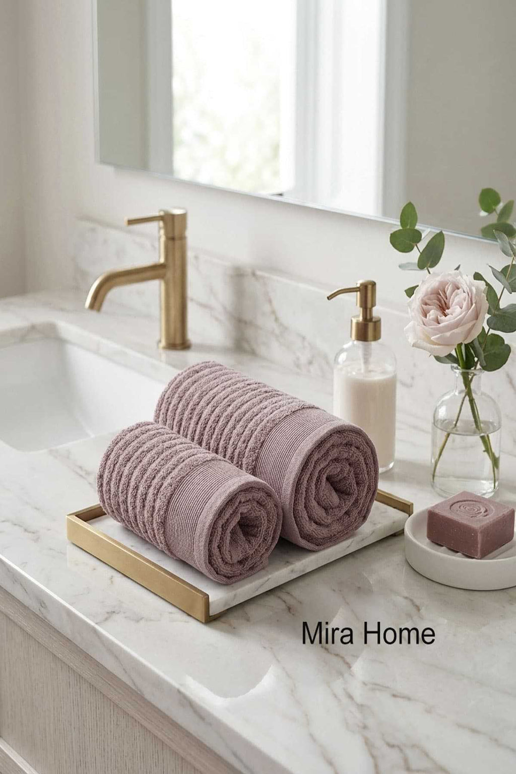 2 Piece Cotton Bath and Hand Face Towel Set Şeyda Claret Red