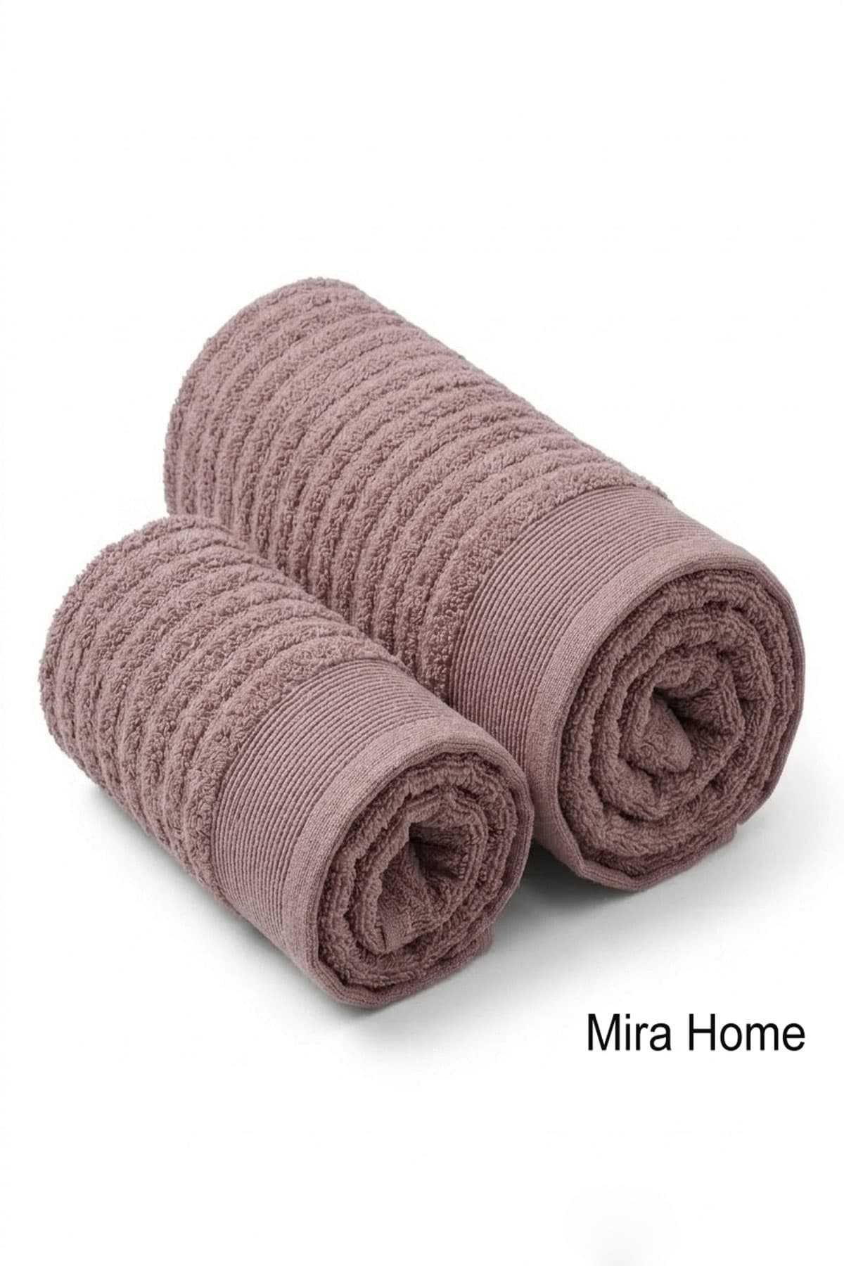 2 Piece Cotton Bath and Hand Face Towel Set Şeyda Claret Red