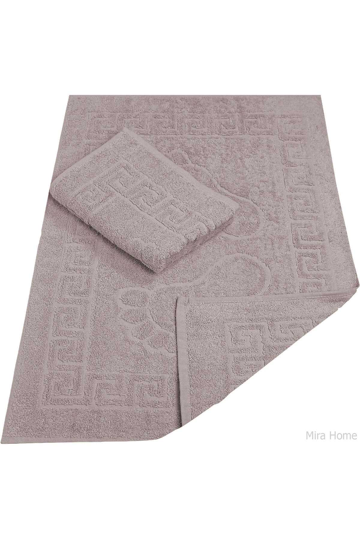 2 Pcs Bath Foot Towel 100% Cotton 50X70 Cm Menesch Plum