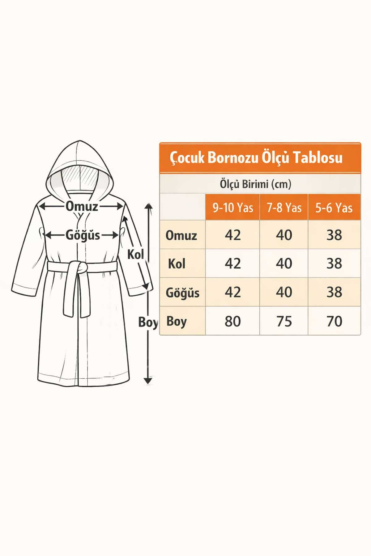 Chick Figure Embroidered Hooded Kids Bathrobe Cotton
