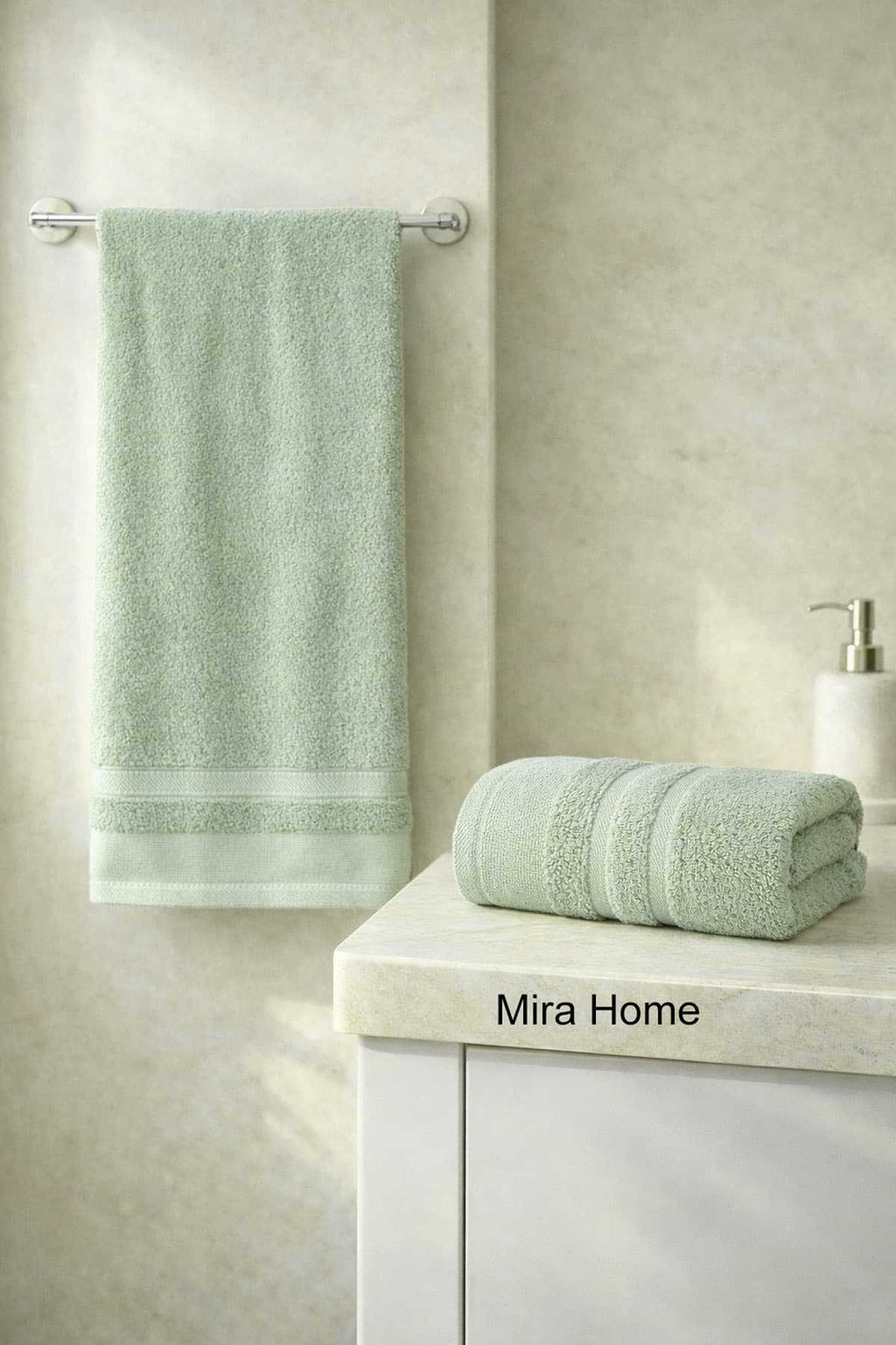2 Piece Cotton Bath Towel Set Ayla Green