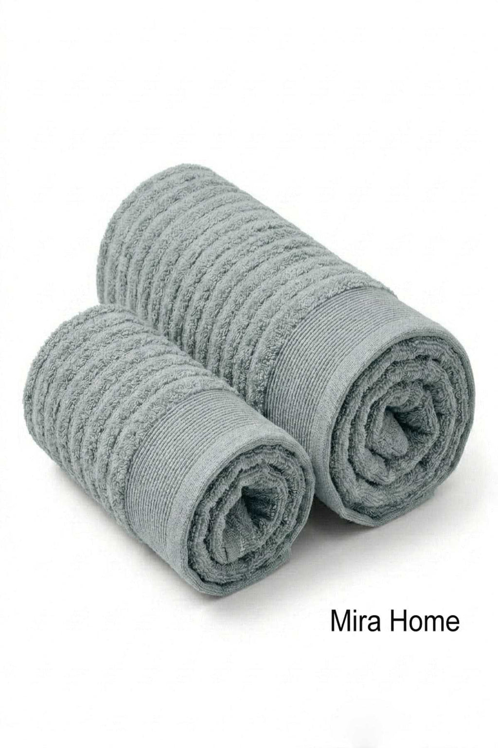 2 Piece Cotton Bath and Hand Face Towel Set Şeyda Green