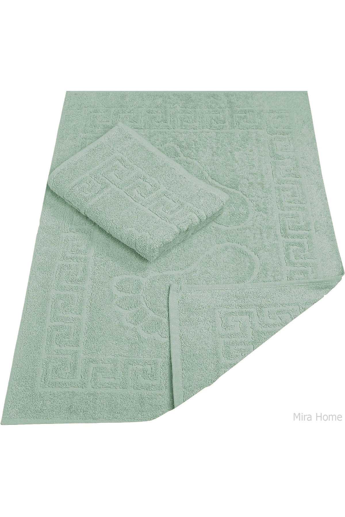 2-Piece Bath Mat %100 Cotton 50X70 Cm Menesch Green