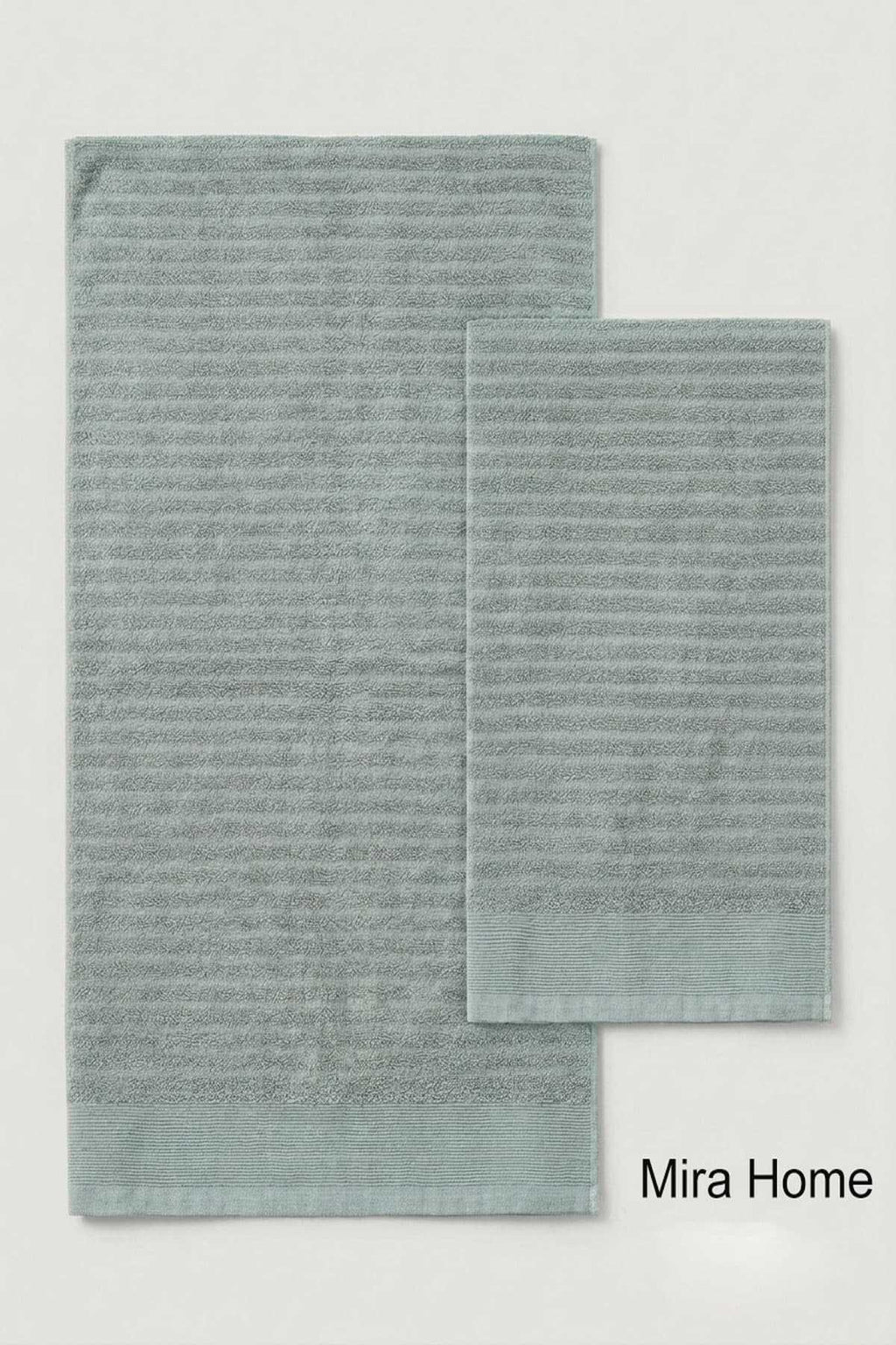 2 Piece Cotton Bath and Hand Face Towel Set Şeyda Green